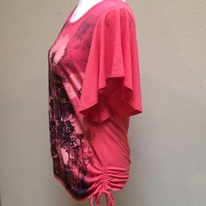 Style & Co Petite Printed Cuff Sleeve T-Shirt